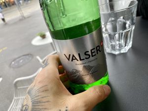 sparkling water at Wild Bowls in Zurich