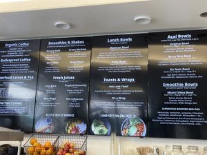 Menu at Wild Bowls in Zurich