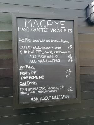 Menu at Magpye  in North Shields