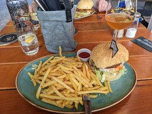 Vegan burger at Altes Tramdepot in Bern