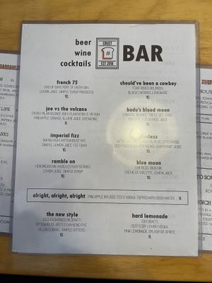 Adult beverages   at Crust Kitchen and Cocktails in Wilmington