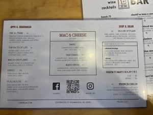 Menu  at Crust Kitchen and Cocktails in Wilmington