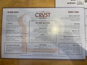 Menu again  at Crust Kitchen and Cocktails in Wilmington