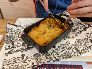 Pumpkin lasagne (vegan season special) at Gut Gelaunt in Bern