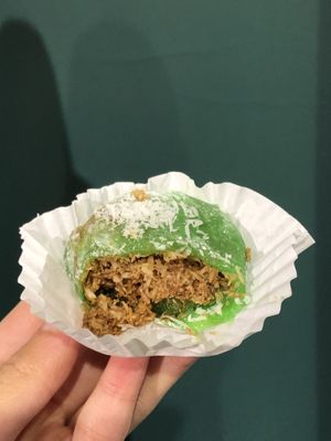 pandan mochi  at Tea Stories in Eindhoven