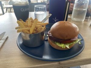 Vegan burger with moving mountains patty   at The Towers Bar in Westport