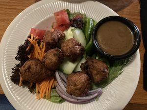 Falafel on a garden salad instead of a sandwich   at Jackie O's in Athens