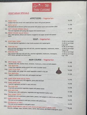 Most vegetarian items can be made vegan   at Spice Me in Half Moon Bay