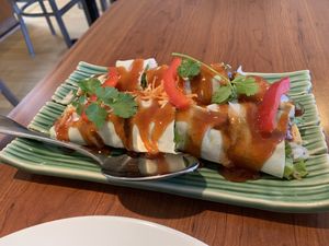 Soft Veggie Spring Rolls (vegan) at Spice Me in Half Moon Bay