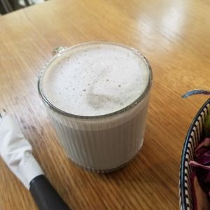 Lavender & Spirulina Latte at Kupfert & Kim - Yorkville in Toronto