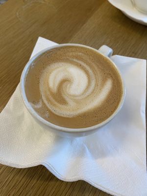 Cappuccino with oat milk ☕️   at Kupfert & Kim - Yorkville in Toronto