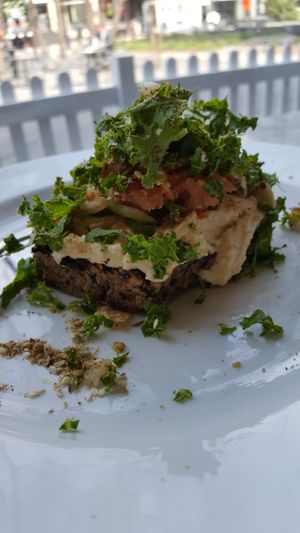 Hummus Toast at Kupfert & Kim - Yorkville in Toronto