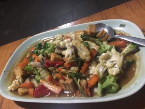 Vegan stirfry at Klua Sathorn in Castlemaine