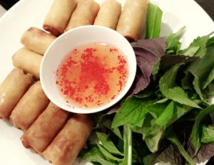 home made spring rolls at Huong Sen Trang in Phan Thiet