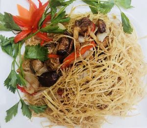 Stir Fried Mushroom With Lemongrass On Top at Huong Sen Trang in Phan Thiet