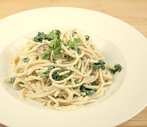 Veggie Spaghetti Carbonara at Huong Sen Trang in Phan Thiet