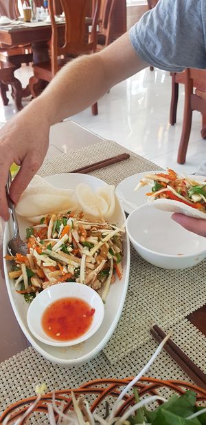 Young coconut salad at Huong Sen Trang in Phan Thiet