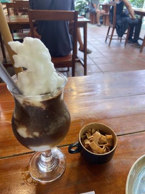 Coconut coffee  at Banh Mi Ha Noi in Tam Coc