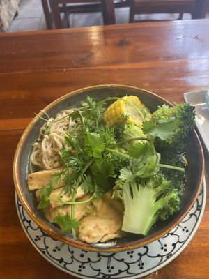 Vegan pho  at Banh Mi Ha Noi in Tam Coc