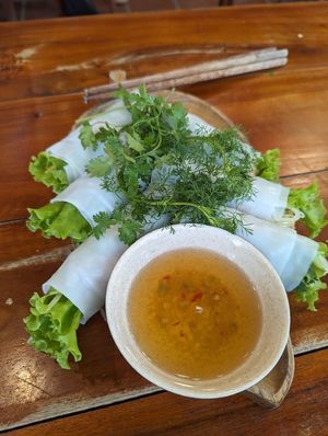 Tofu spring rolls at Banh Mi Ha Noi in Tam Coc