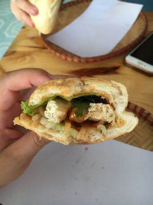 Peanut butter and tofu - amazing! at Banh Mi Ha Noi in Tam Coc