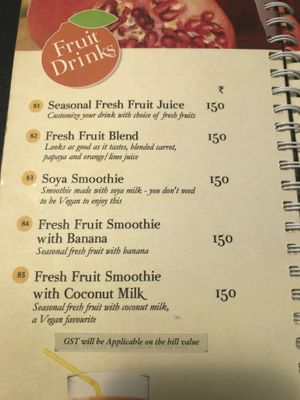 soy milk and coconut milk smoothies  at The Old House  in Karnataka