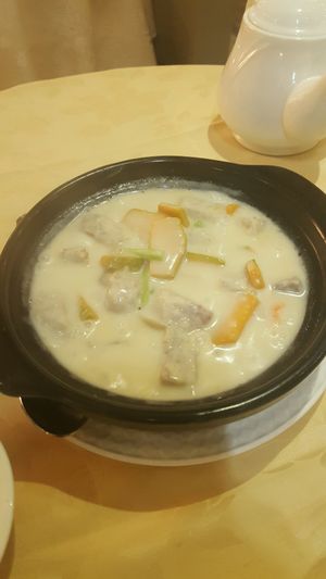 Pumpkin and Taro with Coconut Milk in Hot Pot at Paramita Vegetarian Restaurant - Tsim Sha Tsui in Kowloon