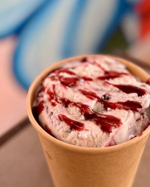 BB Drizzle blueberry lavender honey ice cream at Asiga in Guam