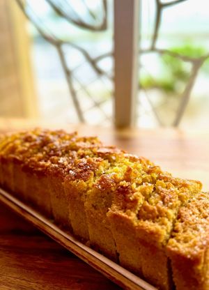 Honey corn cake at Asiga in Guam