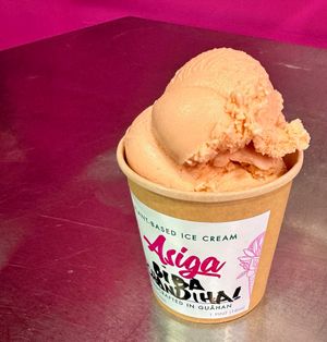 Plant-based and seasonal local watermelon ice cream  at Asiga in Guam