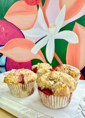 Plant-based strawberry fennel muffin  at Asiga in Guam
