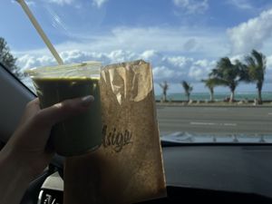 iced matcha latte  at Asiga in Guam