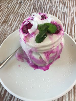 Chia pudding with coconut icecream - divine! at Eat.Co in Ubud