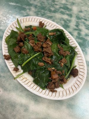 Boiled greens  at Lái Xīn SùShí 來欣素食手工水餃 in Taipei