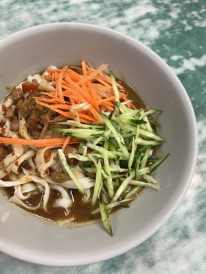 Noodle w spicy sauce, soybean paste and sesame  at Lái Xīn SùShí 來欣素食手工水餃 in Taipei