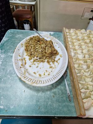 The filling. at Lái Xīn SùShí 來欣素食手工水餃 in Taipei