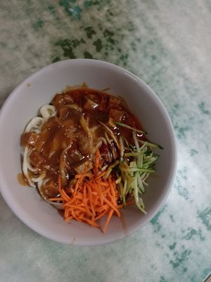 The noodles at Lái Xīn SùShí 來欣素食手工水餃 in Taipei