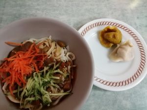 The manager chose my lunch for me! Delicious! at Lái Xīn SùShí 來欣素食手工水餃 in Taipei