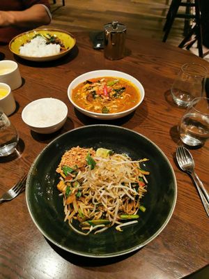 Vegan pad Thai and massaman curry at Siam in Montreal