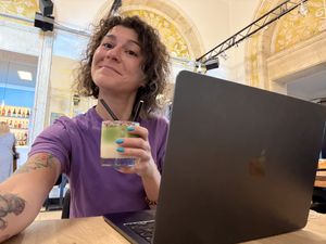 Matcha latte with oat milk (by design, not substitution)  at BarStudio in Warsaw