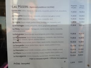 Menu at La Flibuste in Fecamp