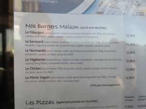 Menu at La Flibuste in Fecamp