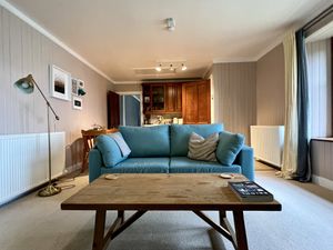 Living room and kitchenette   at The Field Shelter Guesthouse & Sanctuary in Blairgowrie