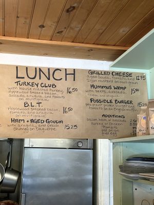 Lunch menu  at The Blue Willow in Wellfleet