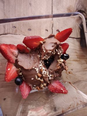 Chocolate mousse at Vegan Town in Ajijic