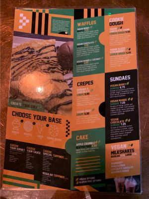 Full vegan menu at Creams Cafe in Canterbury