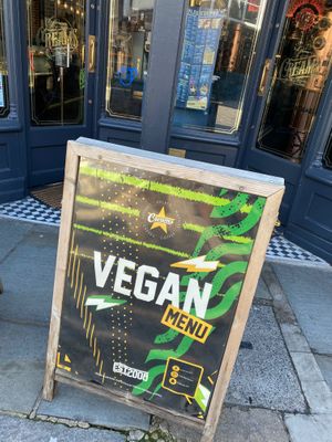 Vegan menu, whoop! 💚🌱 at Creams Cafe in Canterbury