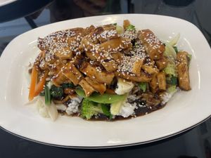 Teryaki dish  at Vegan Center Cafe in Vientiane