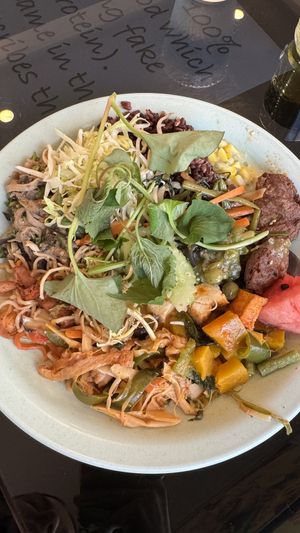 Vegan buffett  at Vegan Center Cafe in Vientiane