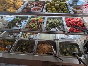 Buffet at Vegan Center Cafe in Vientiane